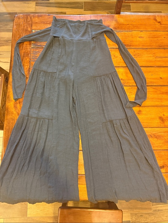 Pants - Wide-Leg gauze pants with tie